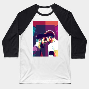 Lionel Messi Sergio Ramos Pop Art Baseball T-Shirt